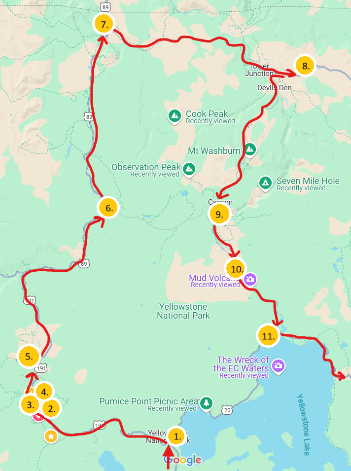 Yellowstone Trip Planner - October 2024